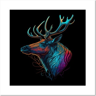 Colorful Elk Posters and Art